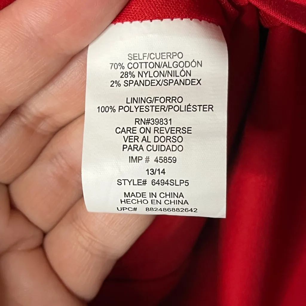 XOXO Red Square Neck Cap Sleeve Above The Knee Dress Size 13/14 NWT - Image 7