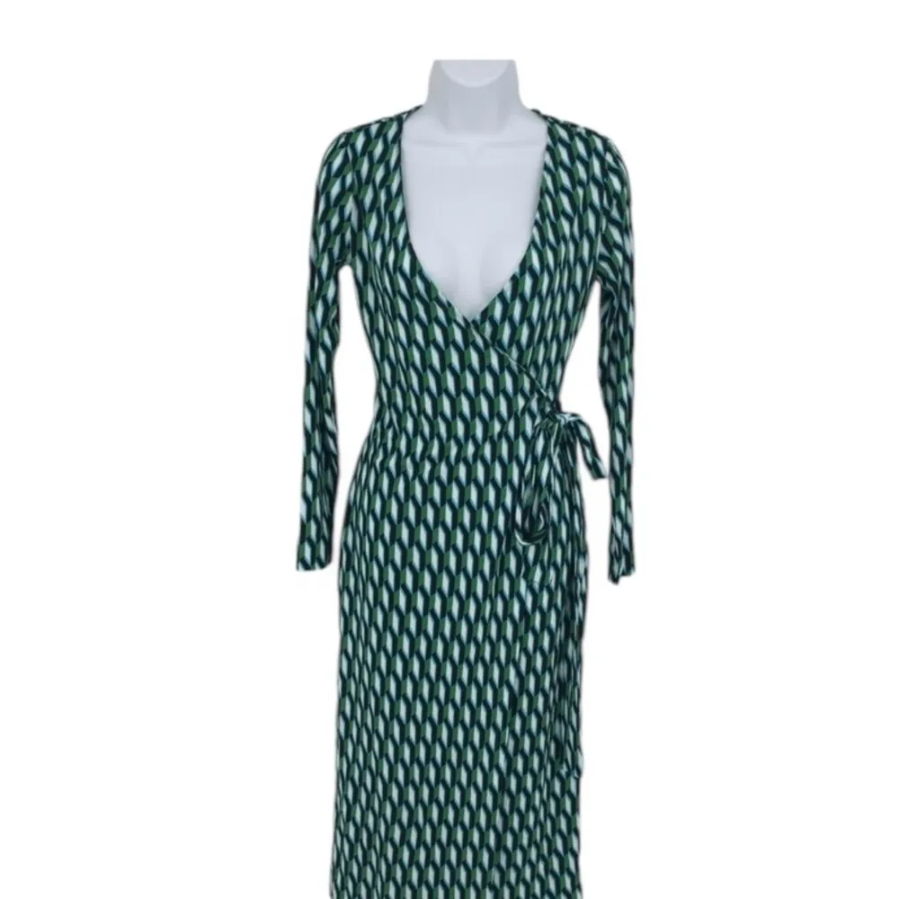 Diane Von Furstenberg x Target Wrap Dress Geometric Long Sleeve V Neck NEW XXS - Image 5