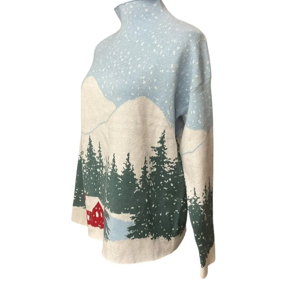 Tahari Women's Mock‎ Neck Cabin Winter Long Sleeve Sweater Size M Cozy Knit - Image 3