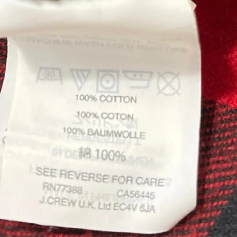 Madewell Women's Red Black Plaid Flannel Oversized Button Down Shirt Top Size S - Image 4