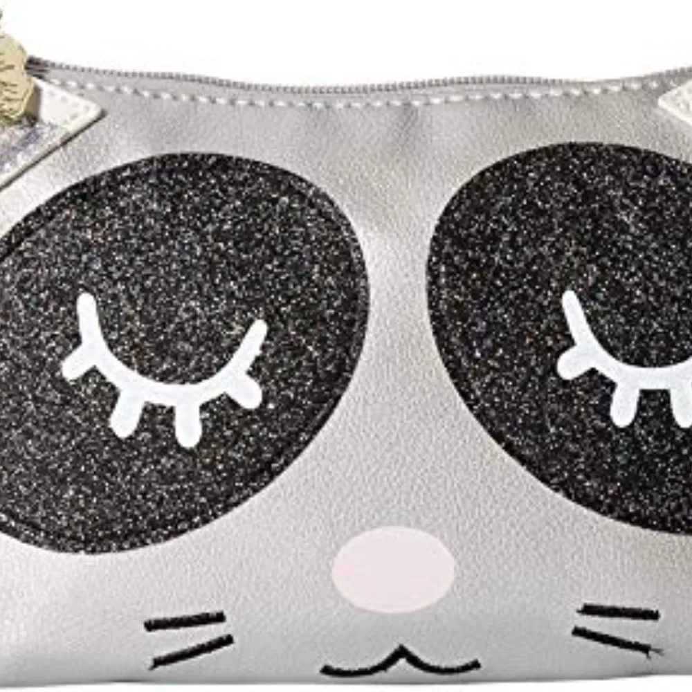 Betsey J.Silver sleeping cat Double Crossbody Bag - Image 4