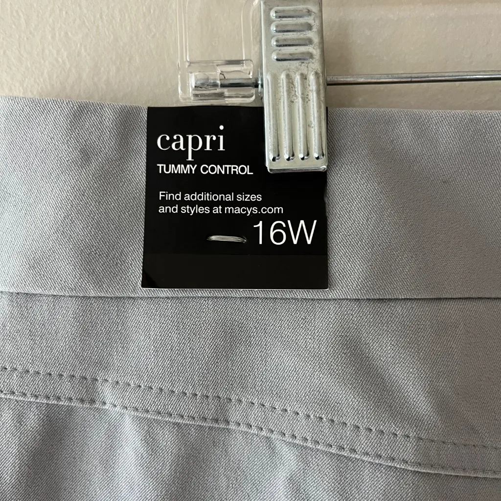 Alfani Sz 16W Stretch Pull On White Straight Leg Capri Jeggings Tummy Control - Image 6