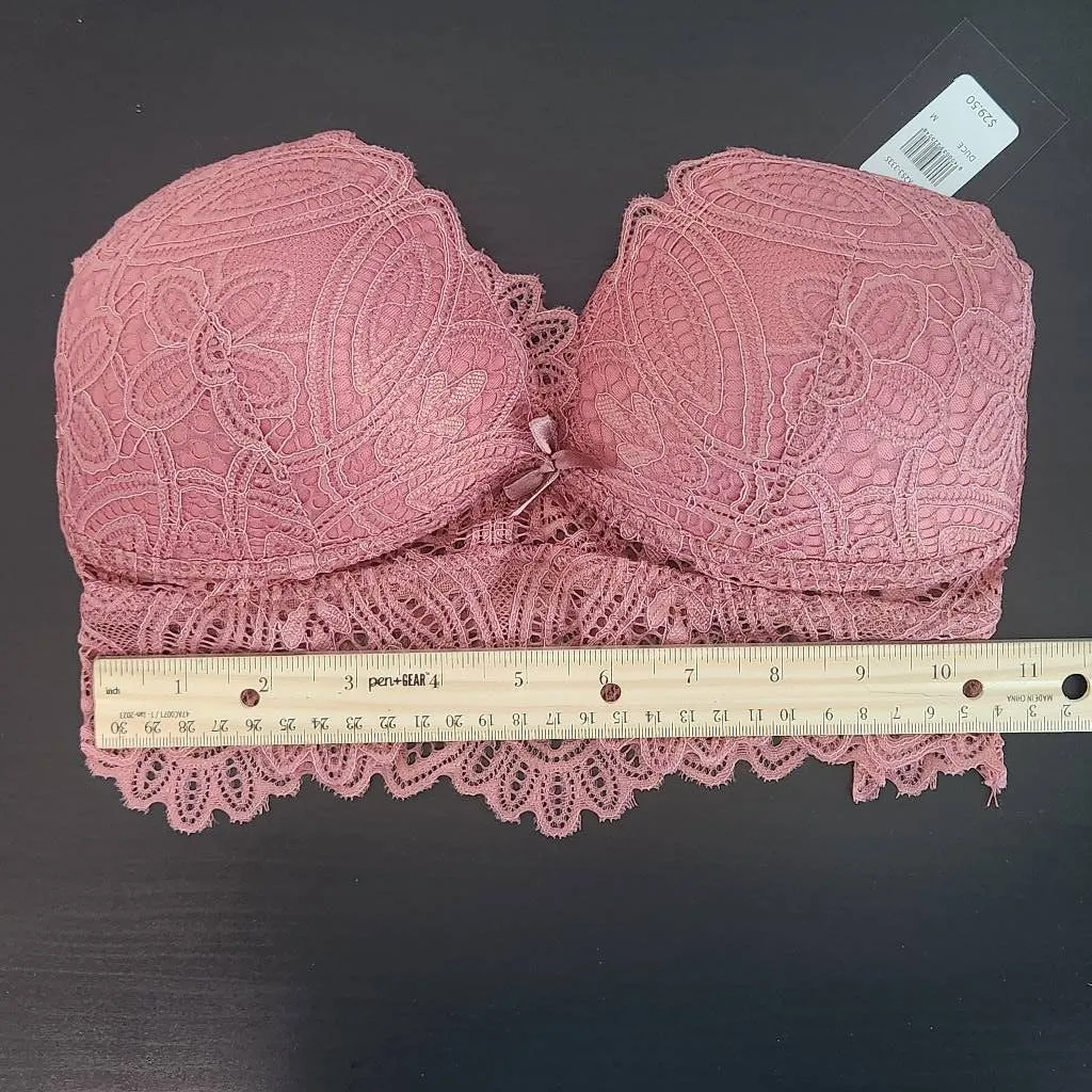 Frederick's of Hollywood Pink Lace Bralette Size Medium NWT Rose Pink Bralette - Image 9