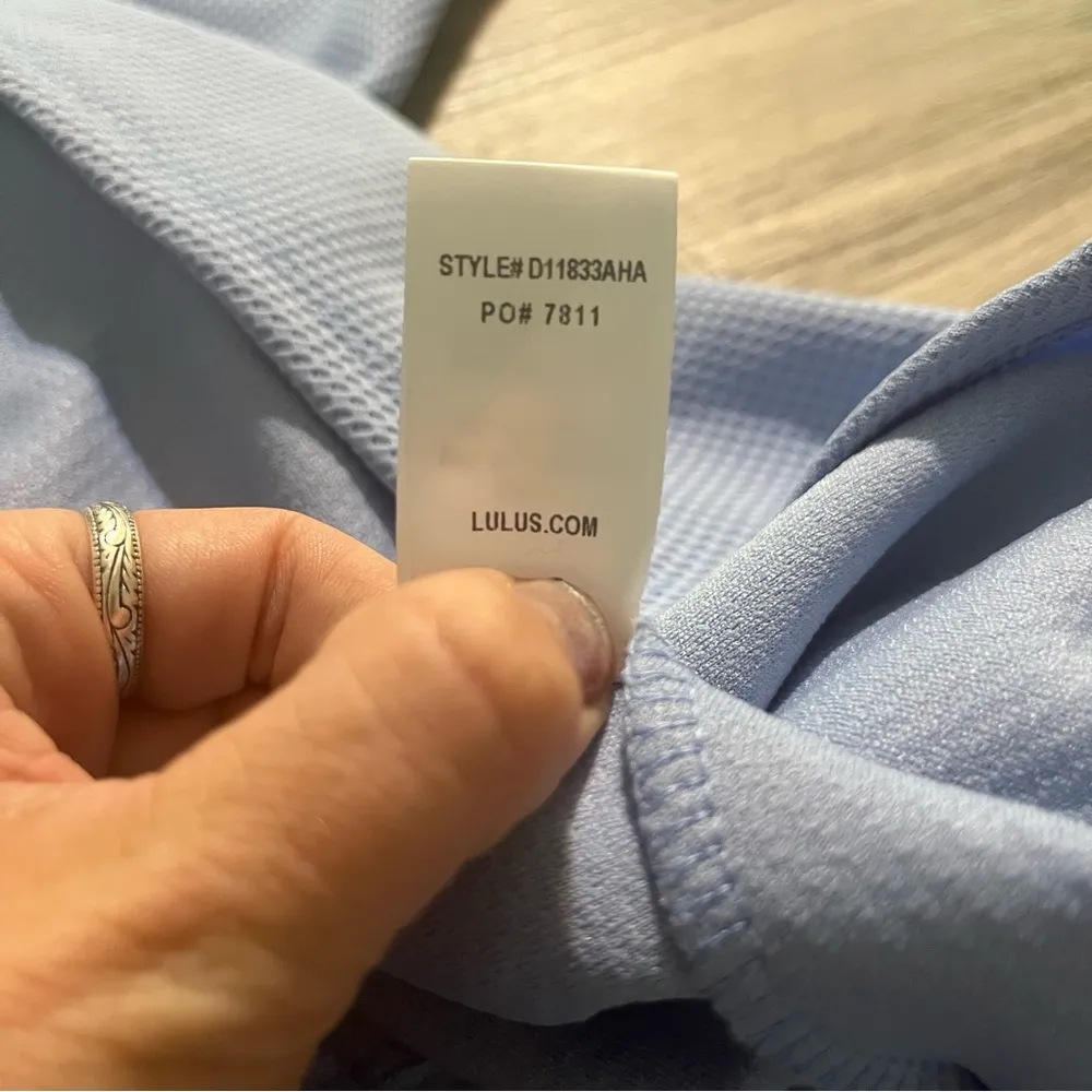 Lulus Baby Blue Home Before Daylight Periwinkle Dress; size Medium - Image 12