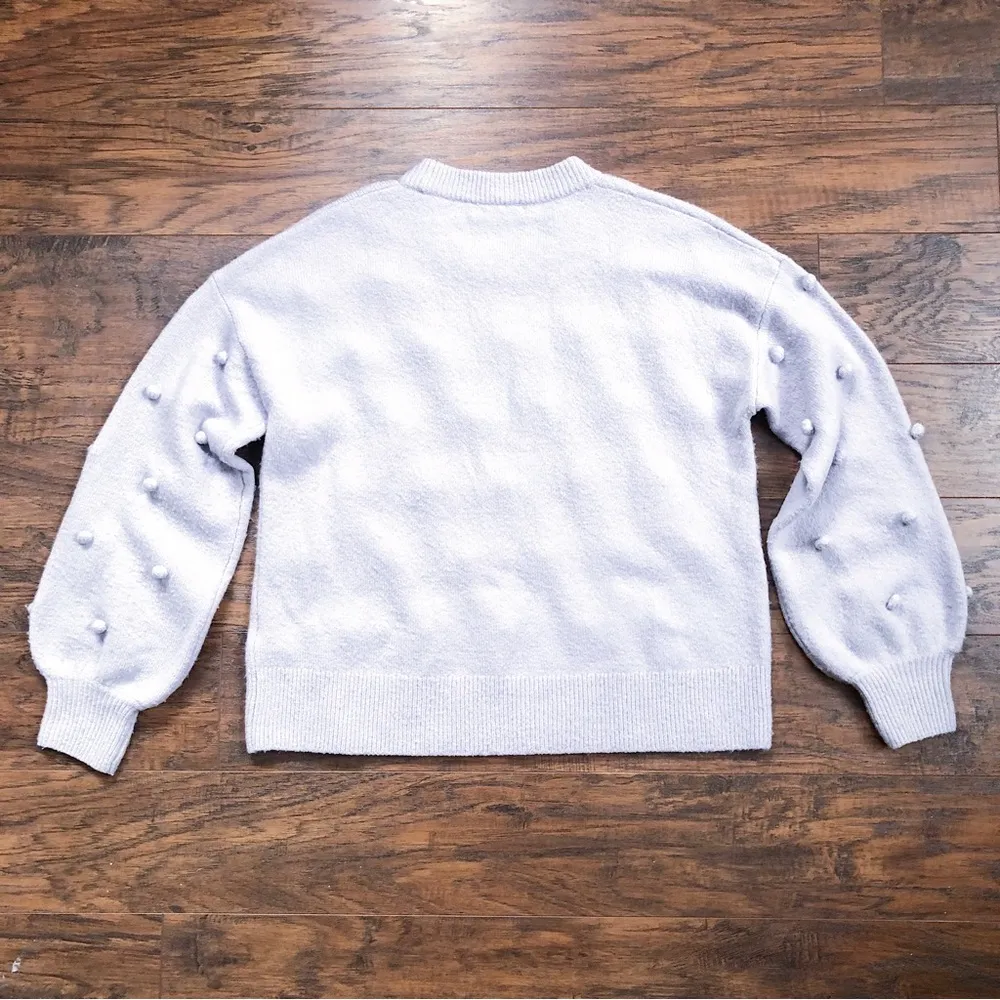 Madewell • Brockton Bobble Sweater Coziest Yarn merino Faded Lavender pom pom - Image 12