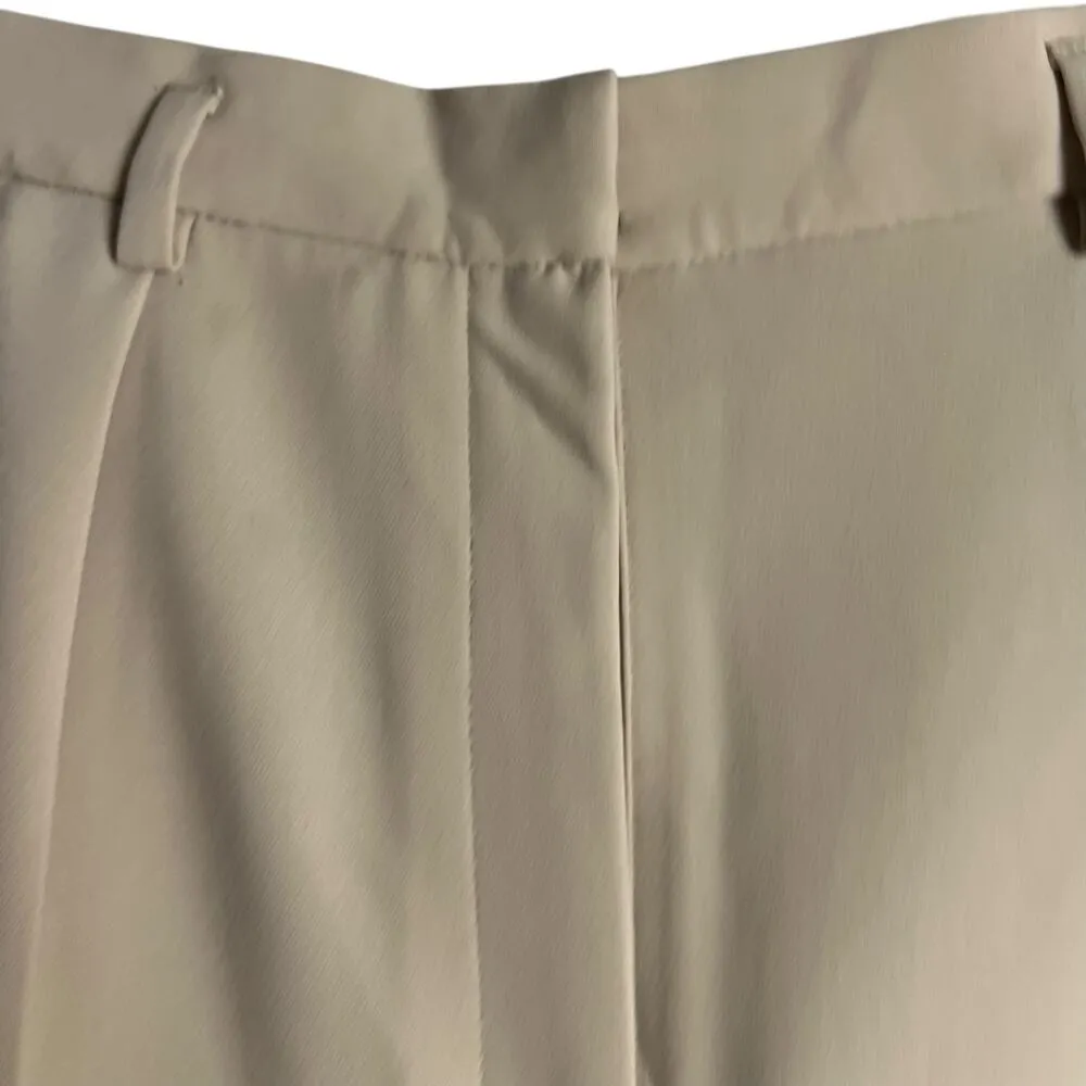 Jones New York Vintage Khaki Tan Pleated Wide Leg Trouser Dress Pants Size 10 - Image 4