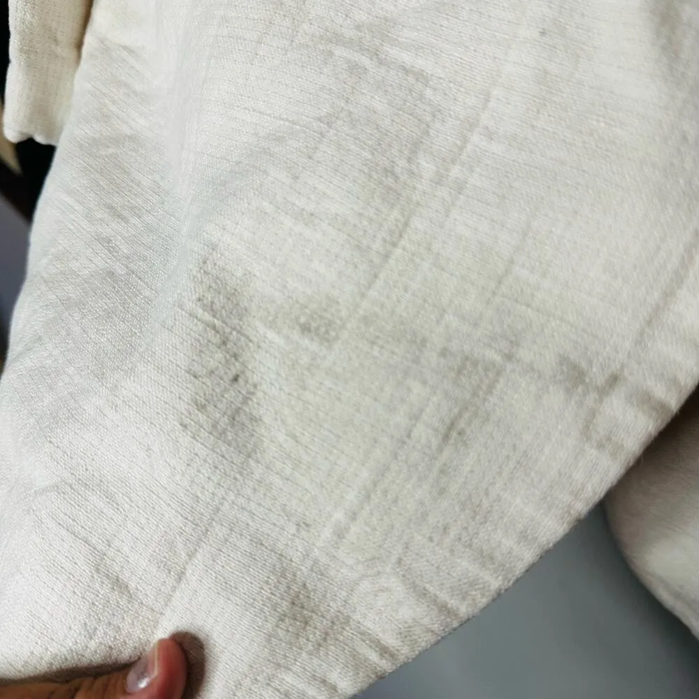 ANNIE BING Eggshell White Classic Oversized Linen Double Button Blazer Size S - Image 13