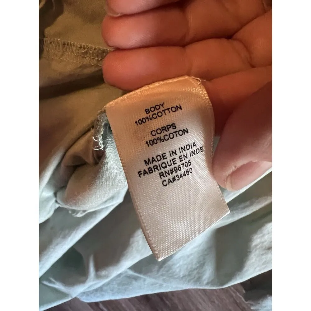 Rebecca Taylor Dress Sz M Sage Green V Neck Cotton Lined Long Sleeves Pockets - Image 10