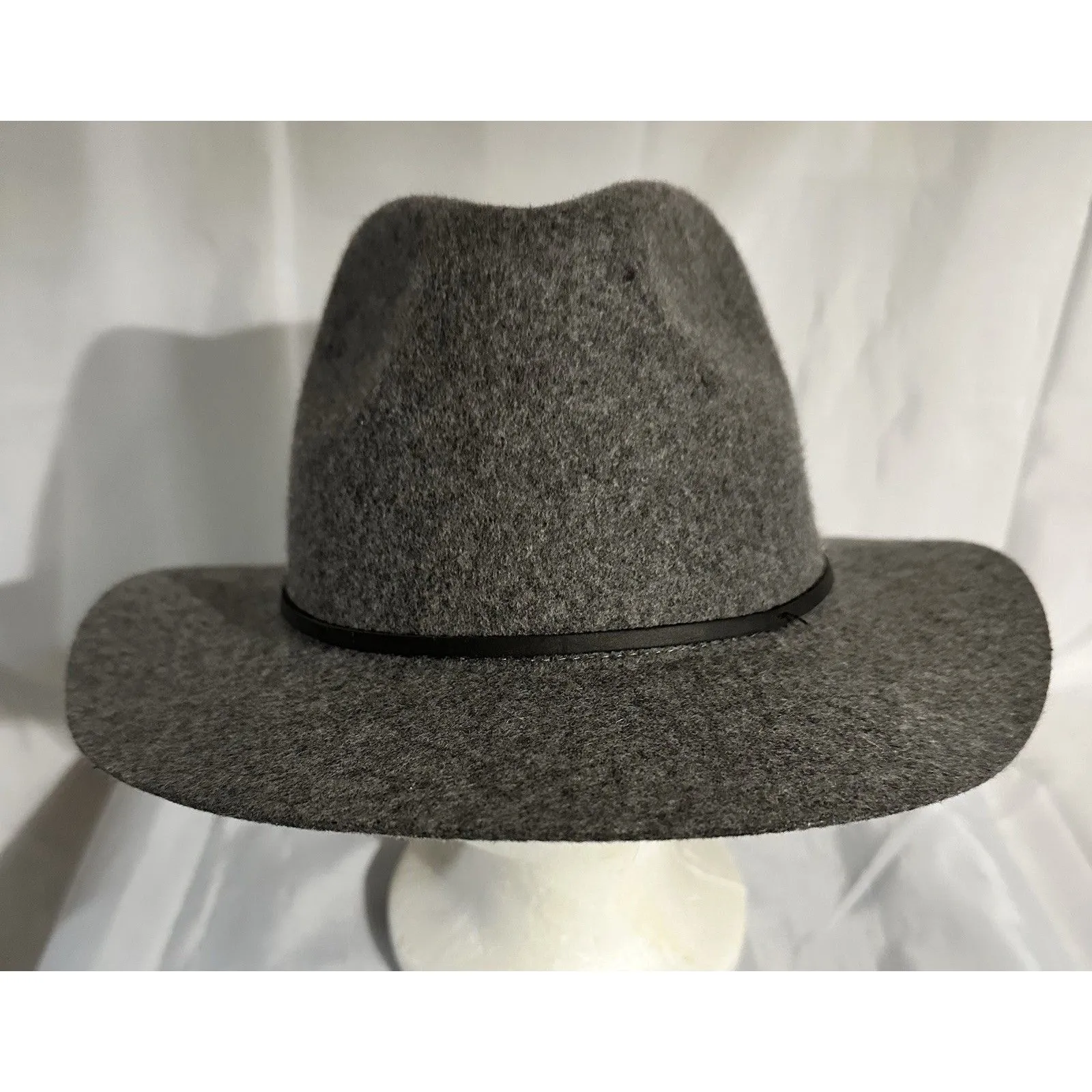Brixton Unisex Welsey Fedora Hat Dark Gray Wool Size S Adjustable Band - Image 3
