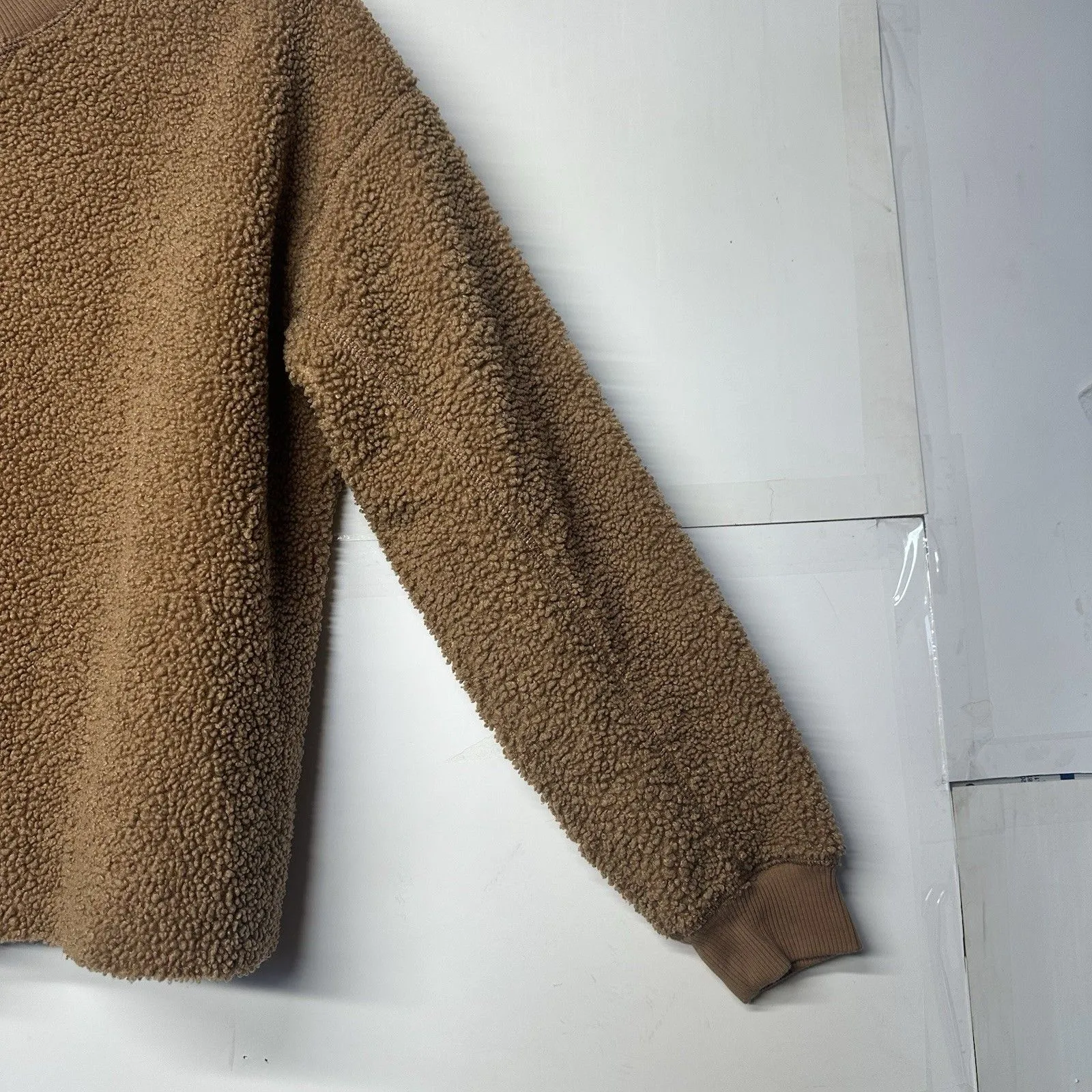 American Eagle: Teddy Sherpa Cropped Pullover Crewneck Sweatshirt Comfy Size XS - Image 5