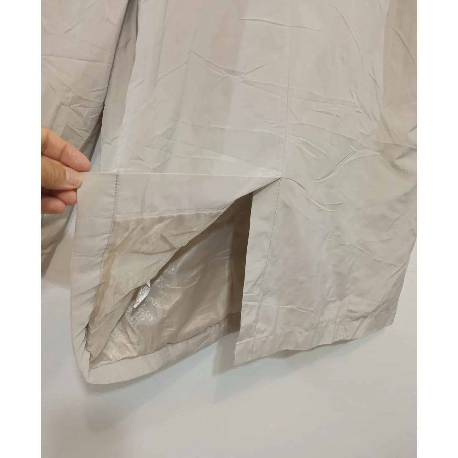 Perry Ellis Womens Windbreaker Jacket Full Zip Snap Front Lined Coat Size Large - Image 13