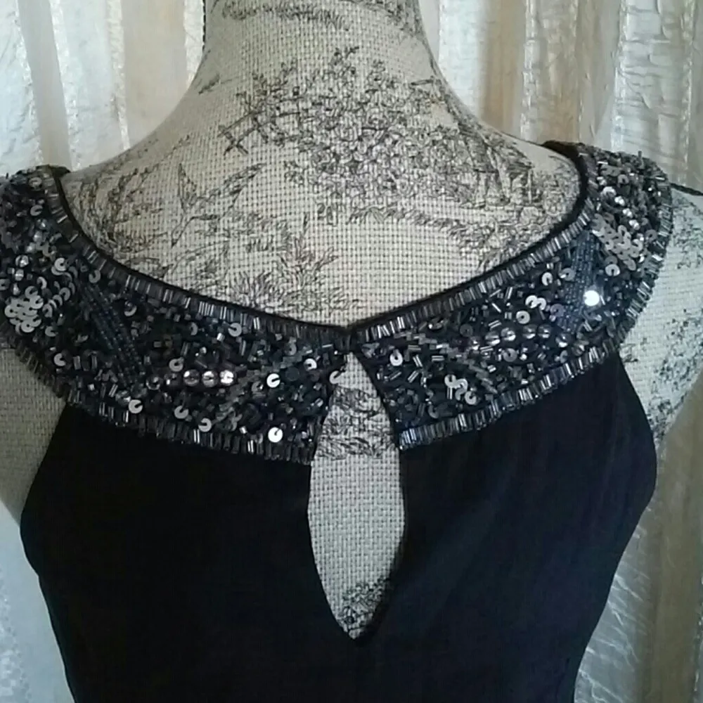 Hannah Jo Black Silk and Sequined Dress - Image 5