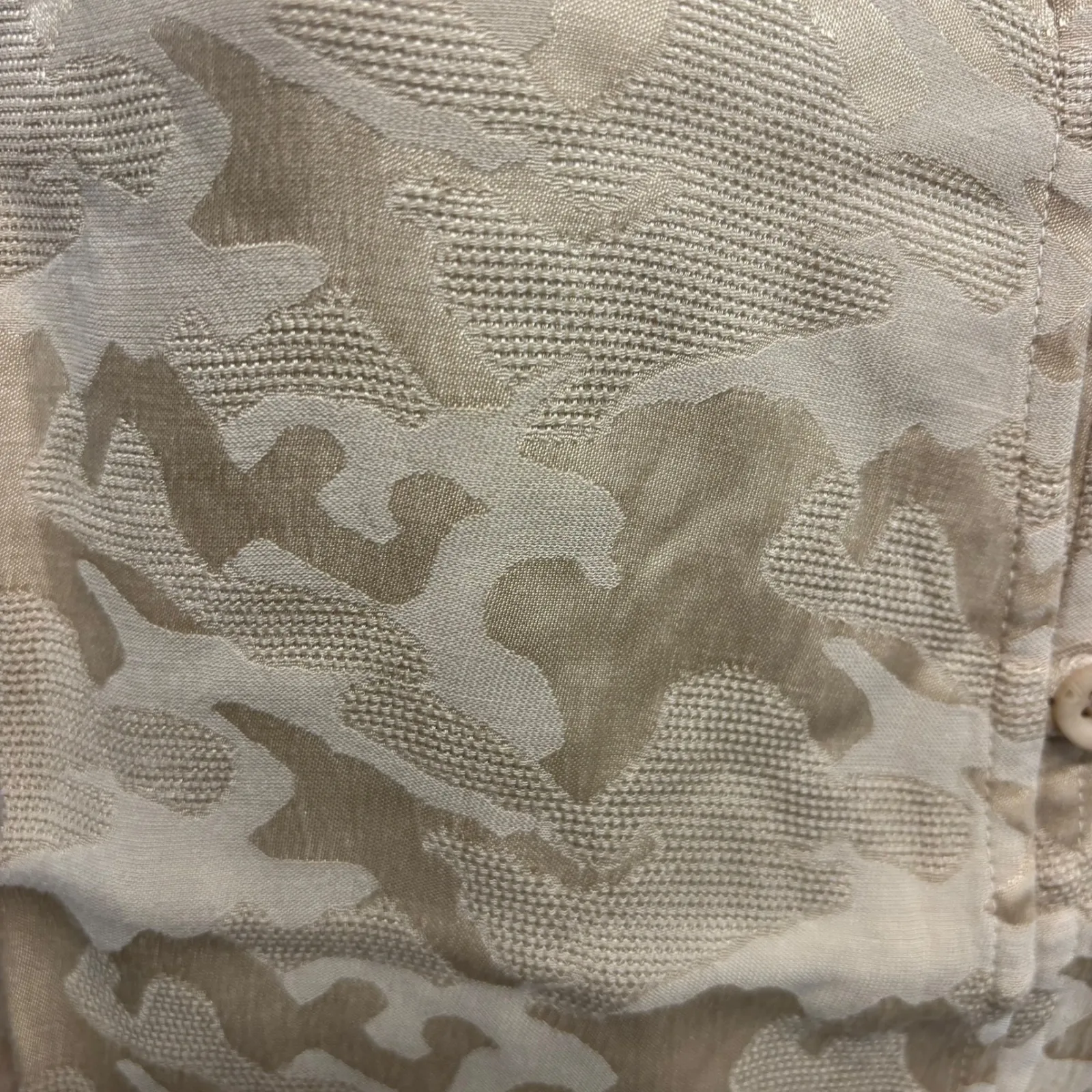 Side Stitch Los Angeles Womens Tan Camouflage Jacquard Button Down Shirt Size L Size L - Image 4