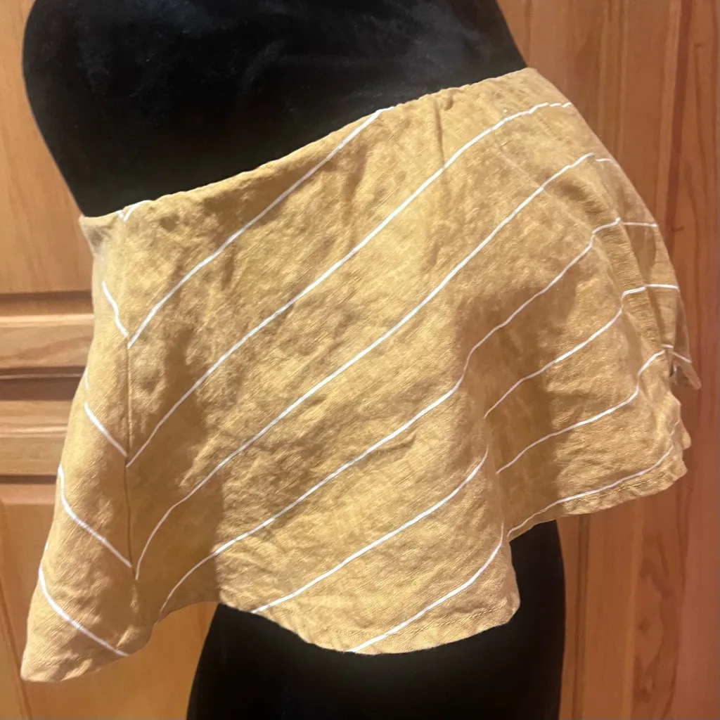 Faithfull The Brand‎ Solana Strapless Linen Crop Top Copenhagen Stripe Medium 6 - Image 8