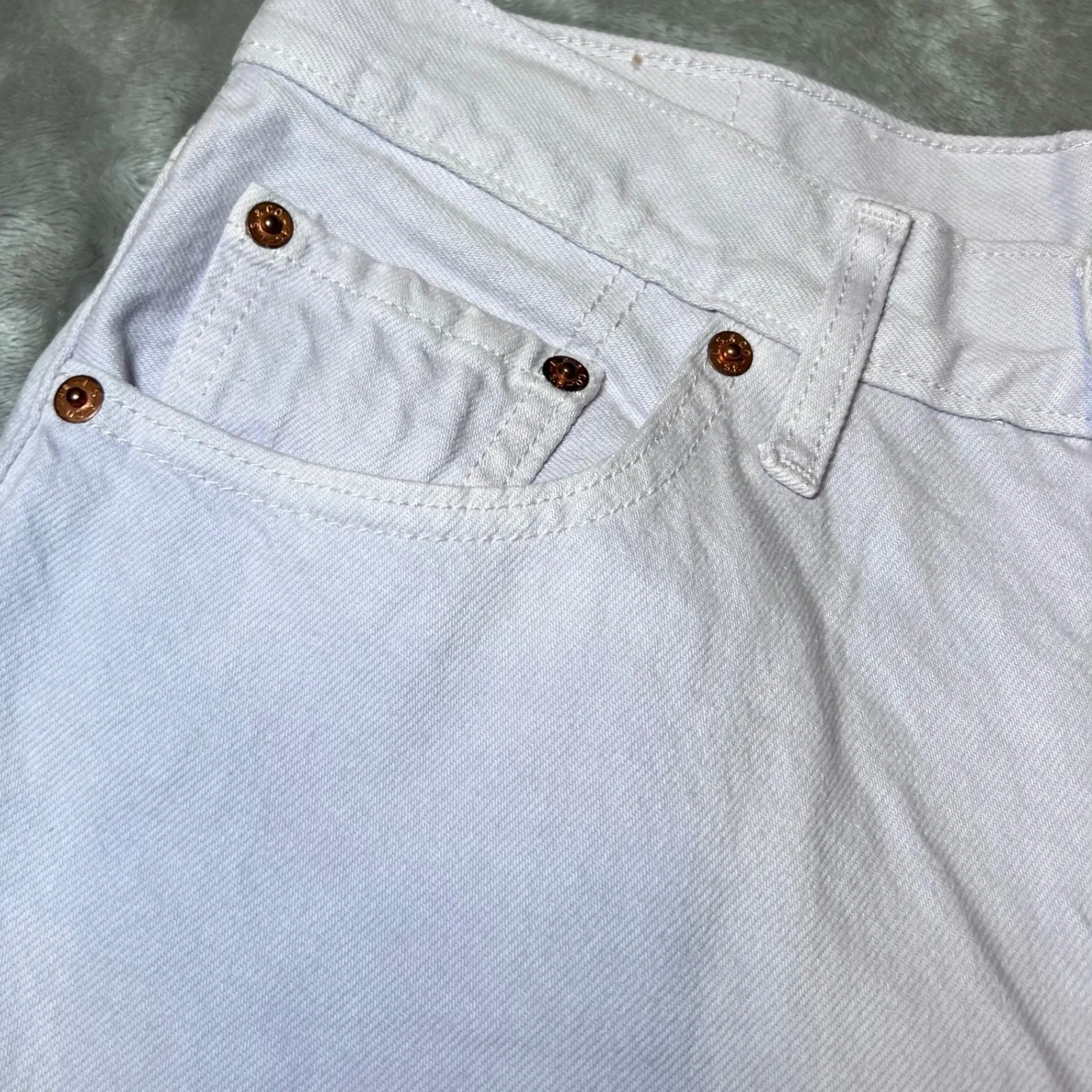 Levis 501 Jeans Womens 28x26 Light Pink Straight Leg Raw Hem Denim Casual New Size 28 - Image 16