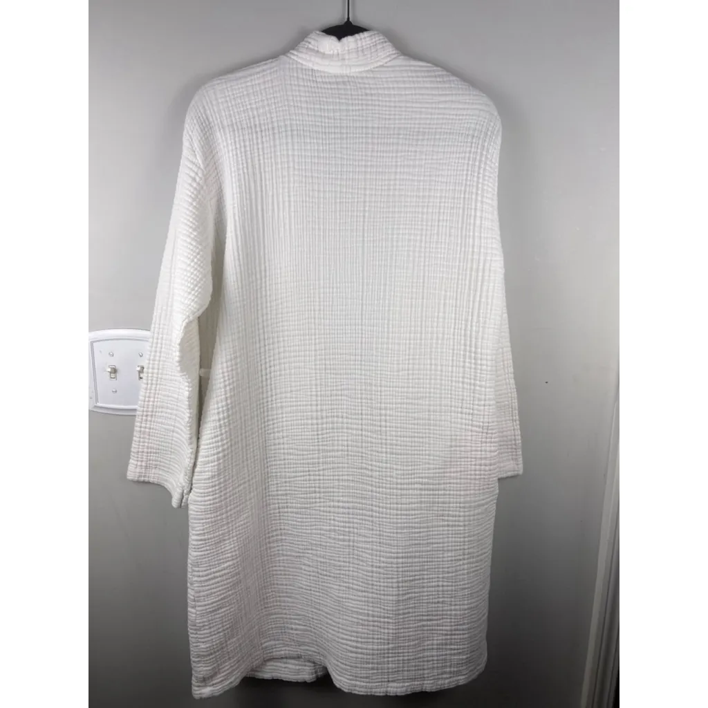 Olive & Loom White Waffle Knit Spa Robe L Luxury Cotton Cozy Minimalist Cottage Size L - Image 5