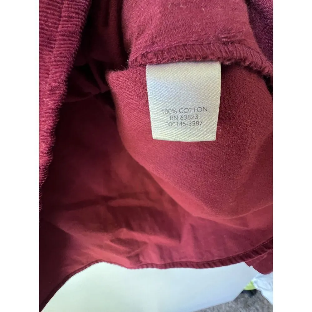 Women's shirt jacket red longsleeve buttoned collared large front button L. - Image 4