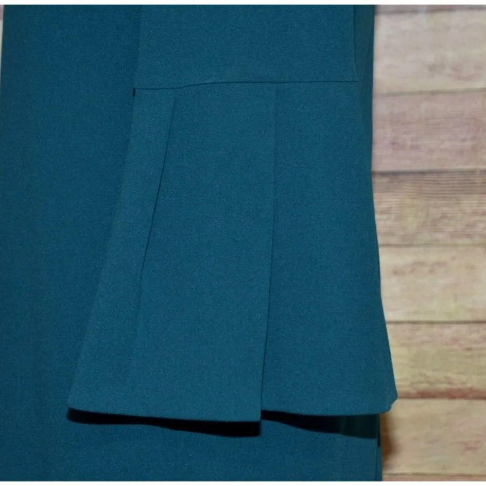 Eliza J Ladies 10 Green Sheath Midi Dress Bell Sleeves Stretch Career Night Out - Image 5