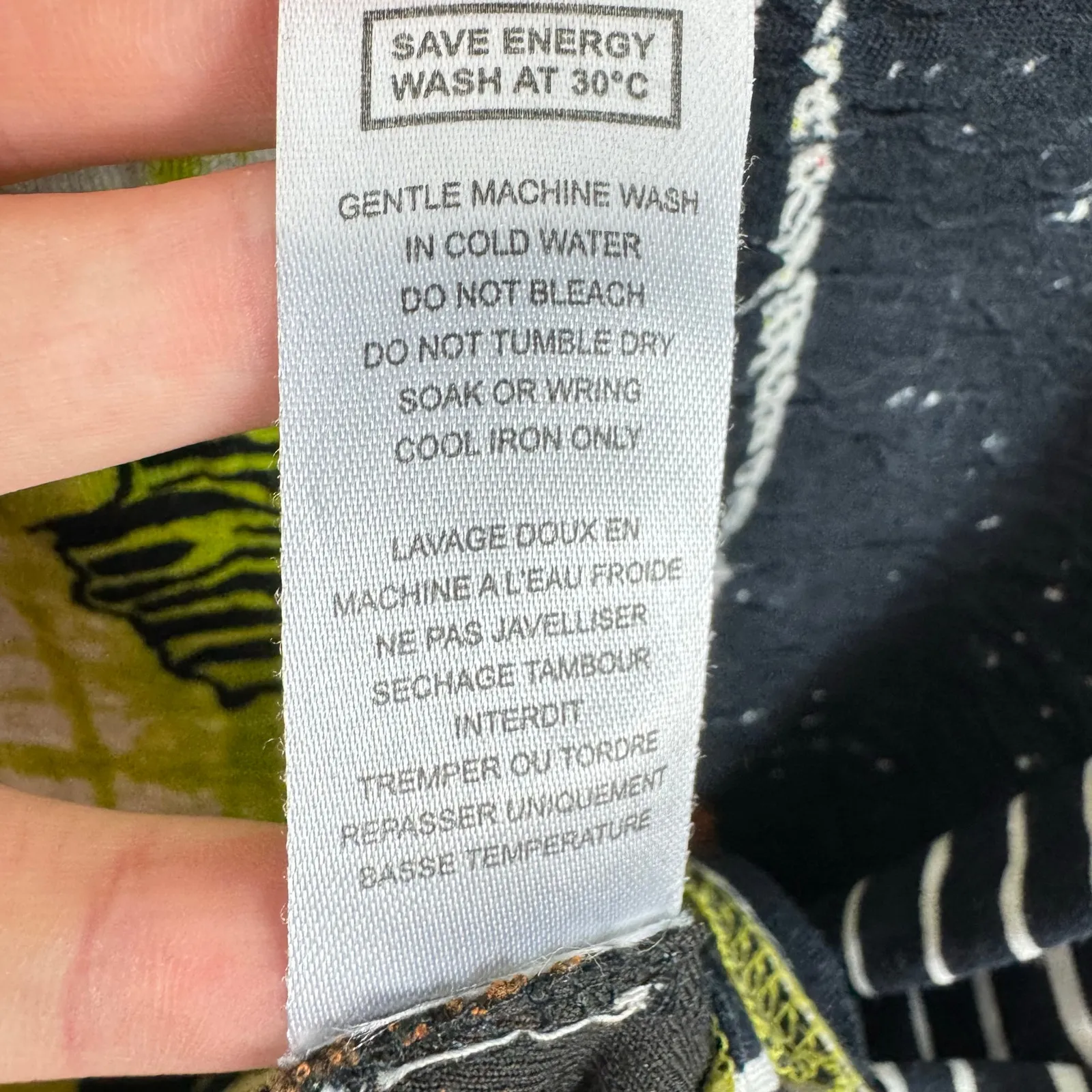 Orientique Naturally Australian Colorful Abstract Print 3/4 Sleeve Blouse Size S Black - Image 6