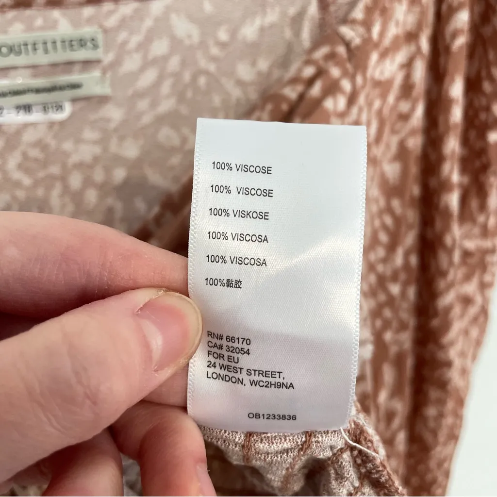 URBAN OUTFITTERS UO Old Soul Smocked Top Mauve Pink ish Leopard Cheetah Crop Top - Image 11