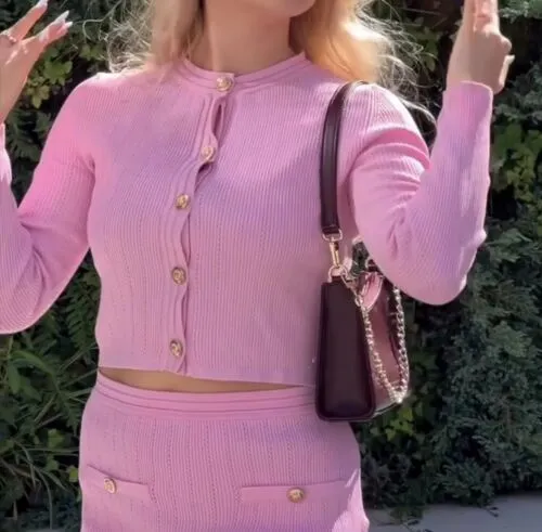 nwt ribbed knitted button up cardigan sweater top - Image 10