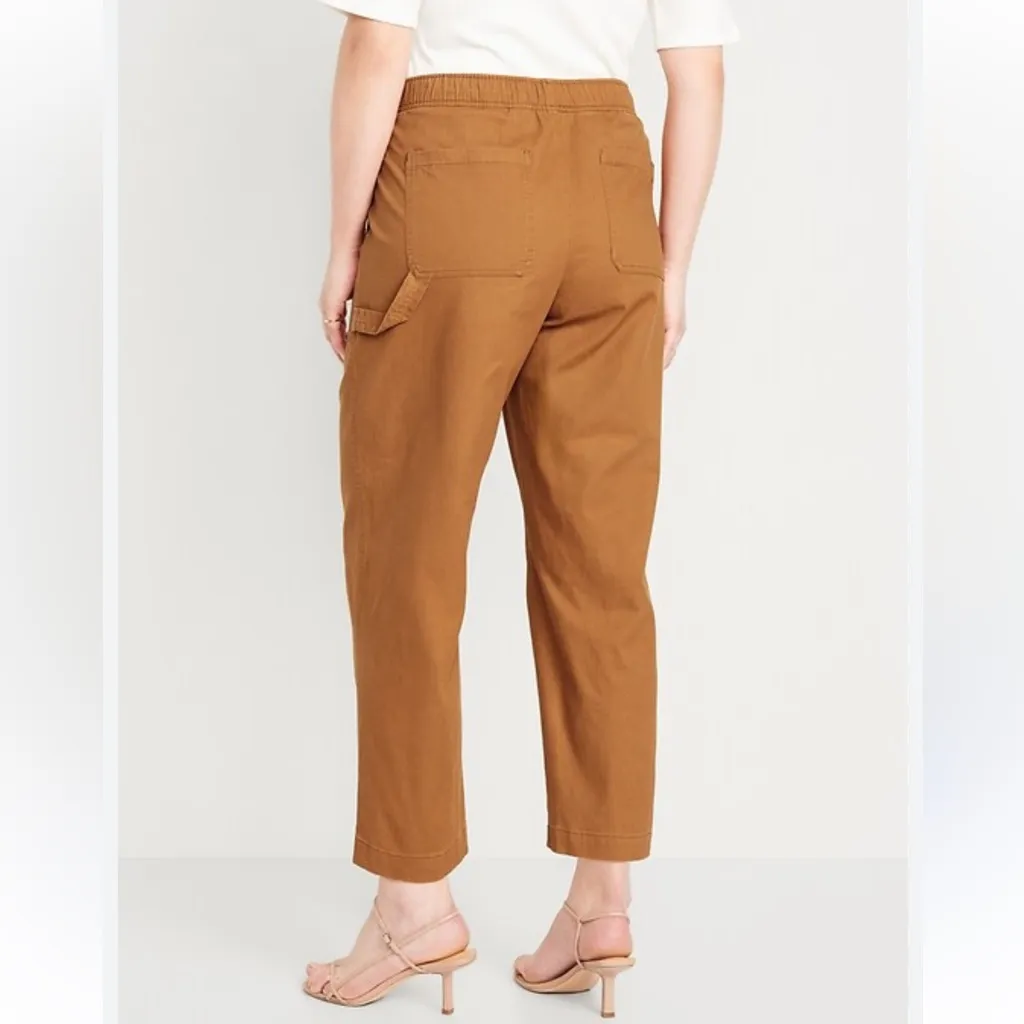 Old Navy Tan Comfort Waistband Pulla Utility Ankle Pants size small - Image 2