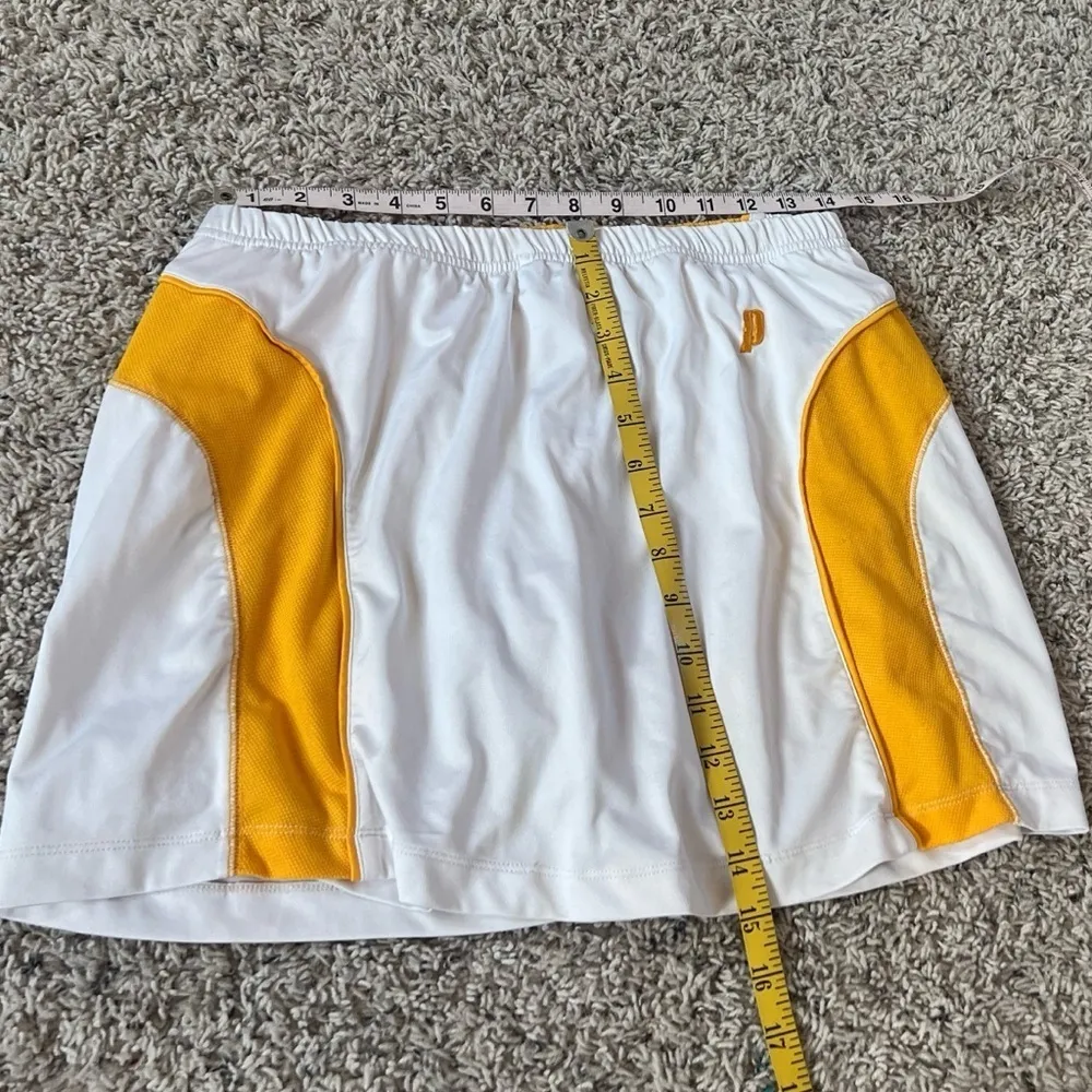 Prince Vintage Athletic Tennis Skort White Yellow Pull On Waist Size Large - Image 2