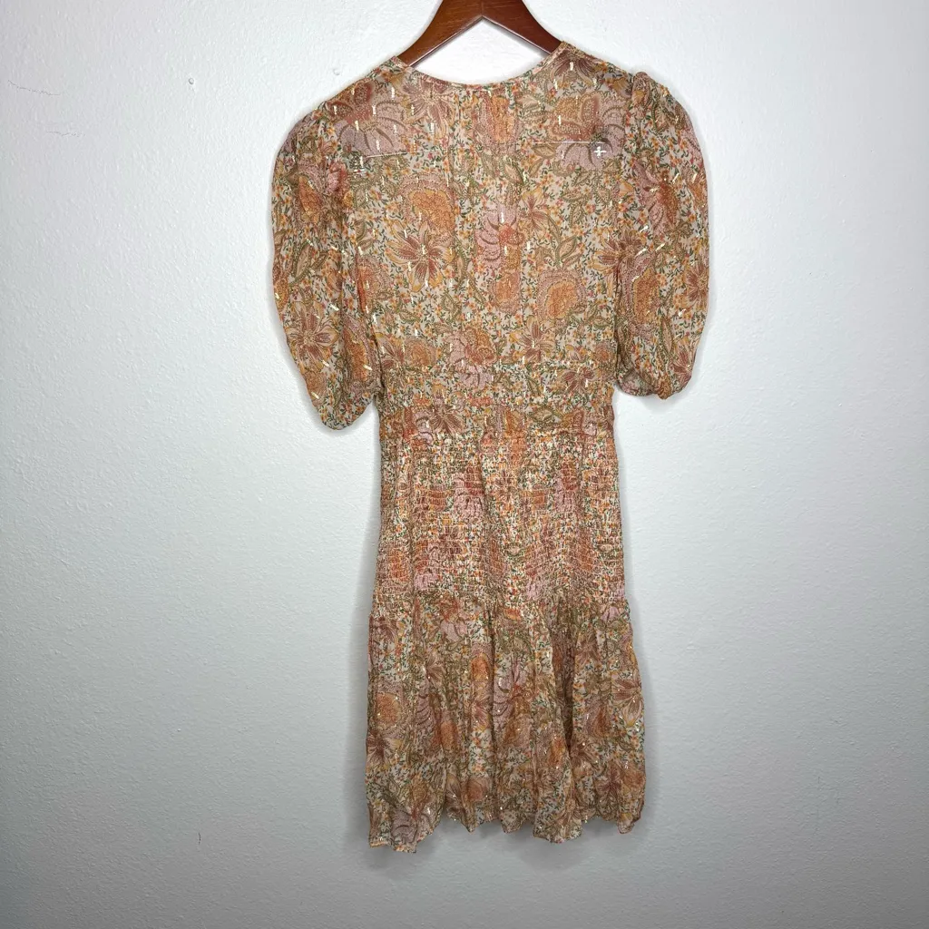 Shoshanna Aubrey Puff Sleeve Smocked Mini‎ Dress - Image 2