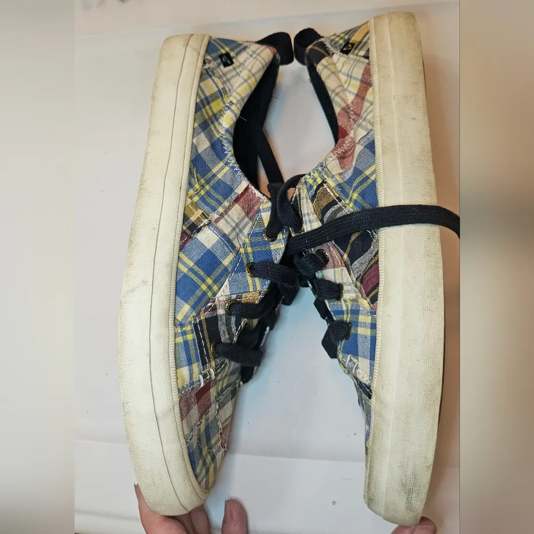 Sperry Womens Navy Pier View Madras Plaid Top Sider Deck Shoe Sneakers Sz 11 - Image 3