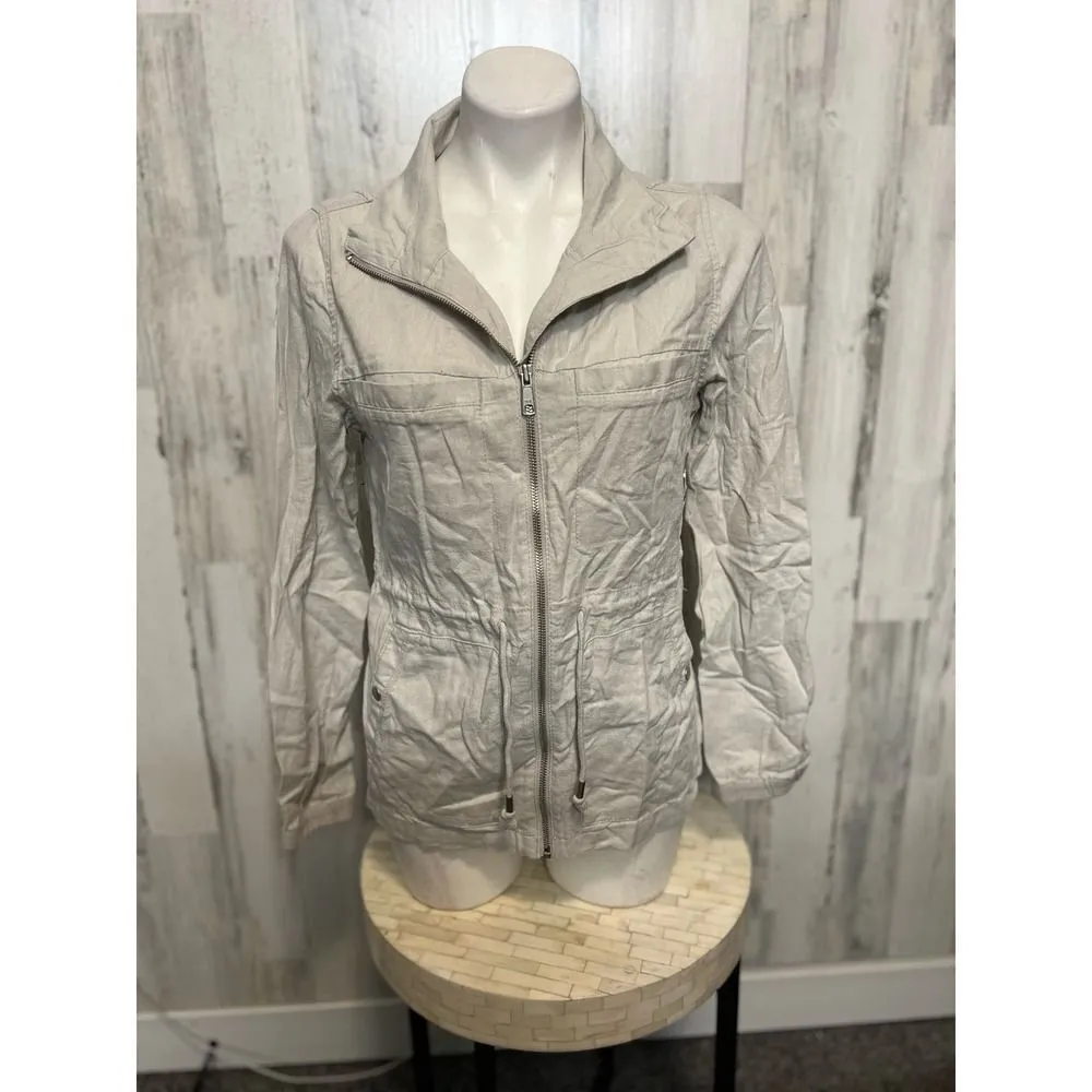 Old Navy  Beige Linen Blend Utility Jacket – Size Small - Image 5