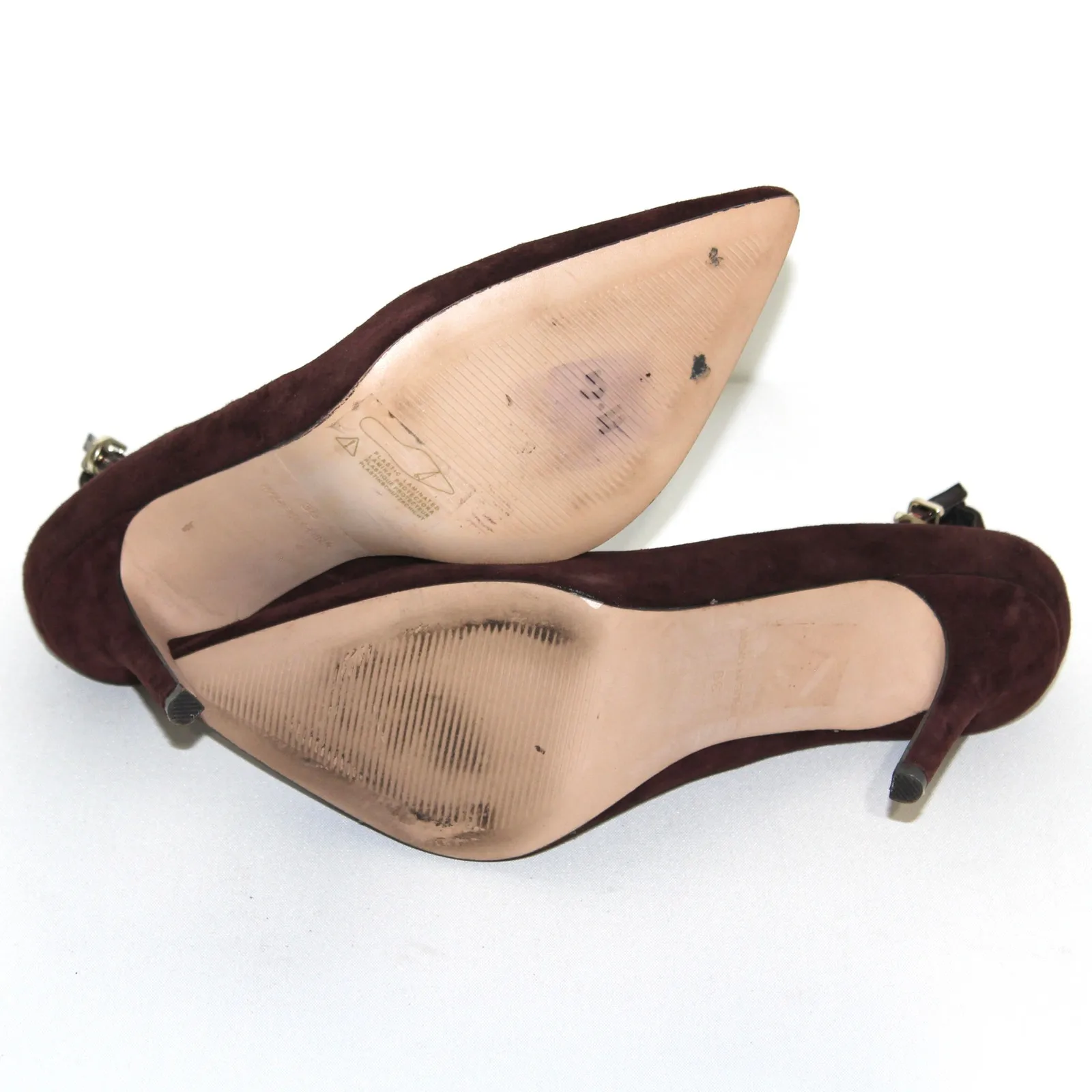 Reiss Brown Suede Pointed Toe Stiletto High Heels Size 8.5 - Image 6