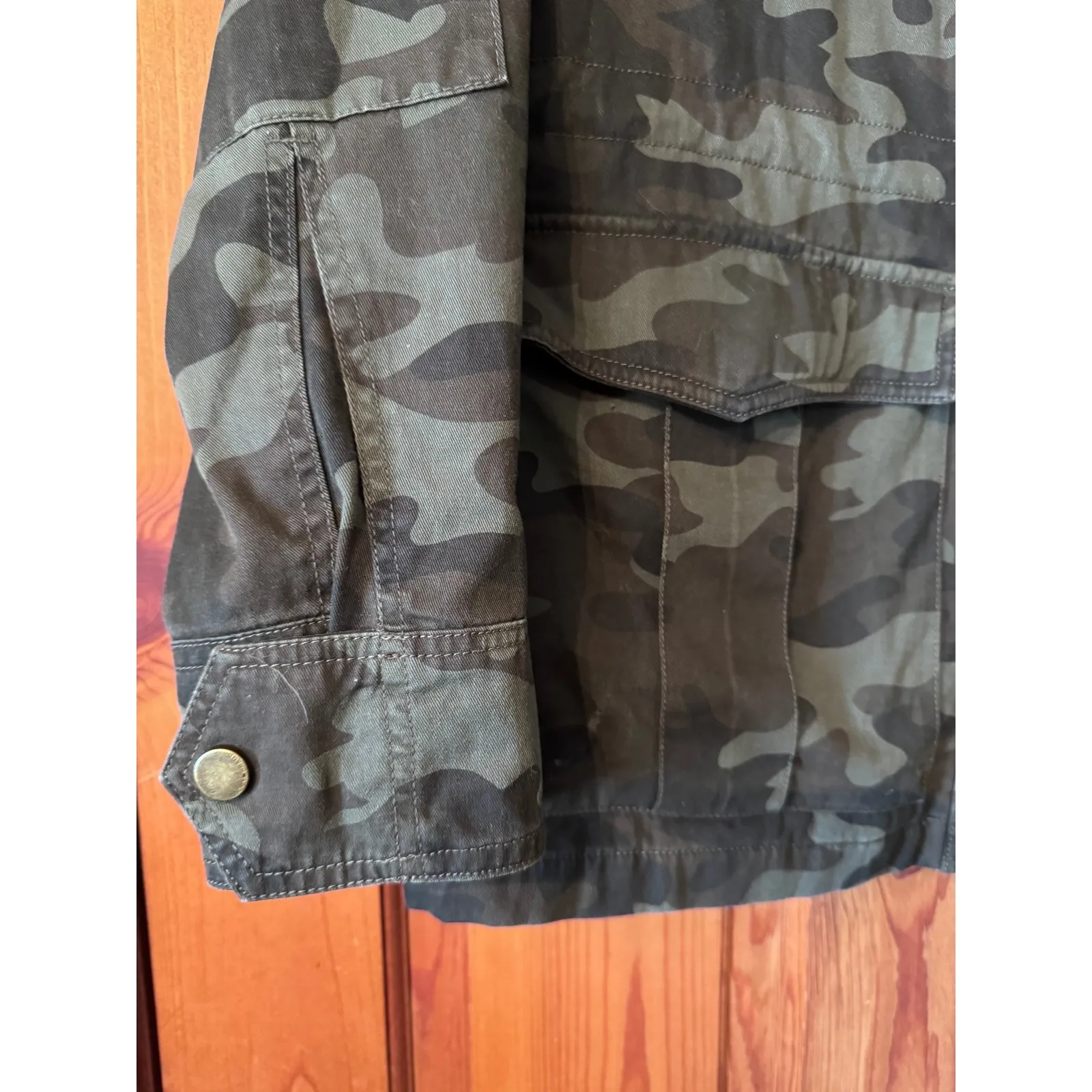 Lucky Brand Camo Print Hooded Utility Jacket Women's Size Large/G - Image 5