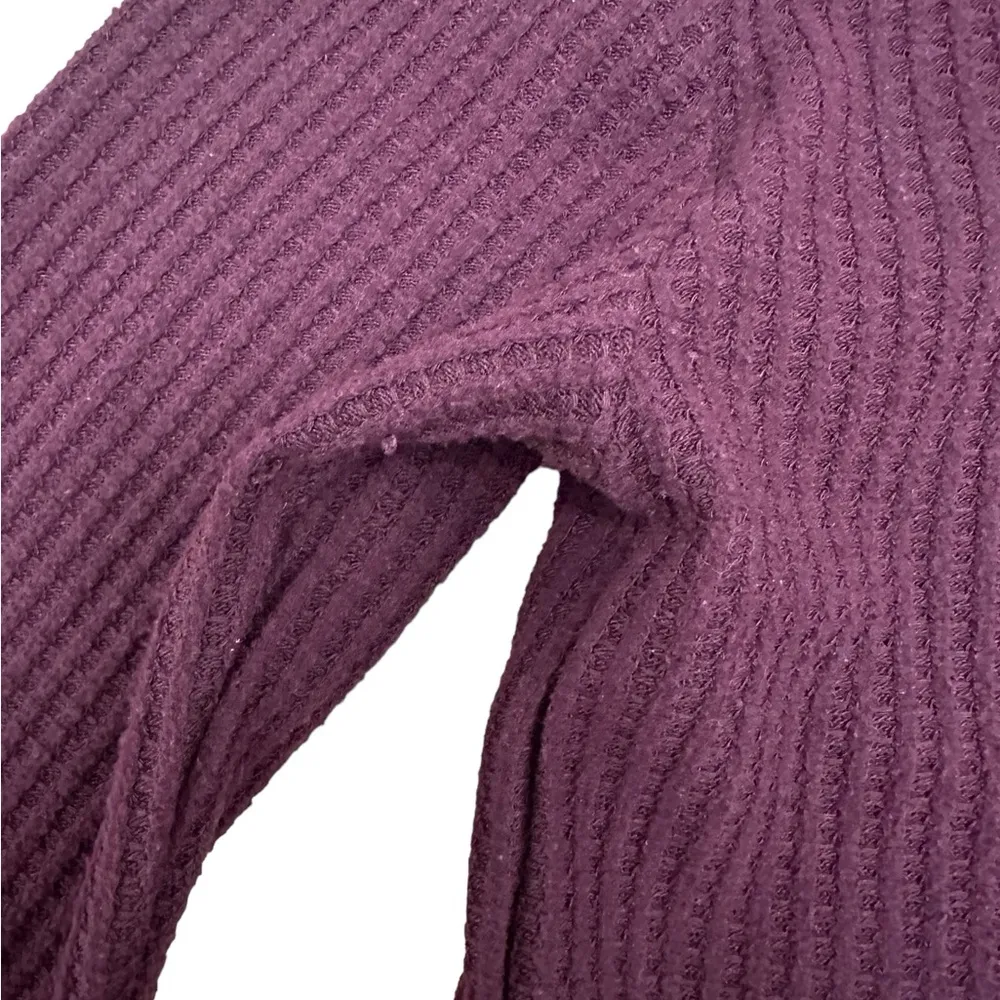 Splendid Waffle Thermal Pullover Long Sleeve Top Size Medium in Merlot - Image 7