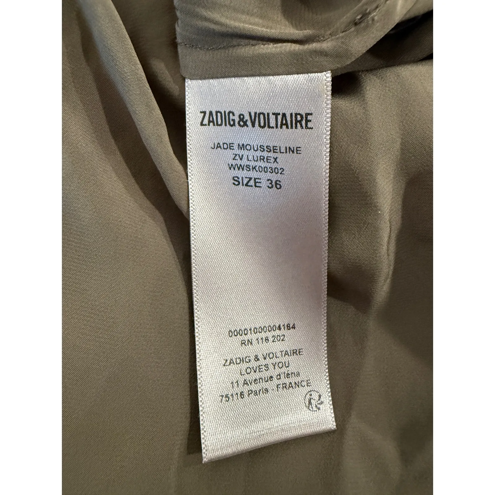 Zadig Voltaire Jade Mousseline ZV Lurex Maxi Skirt Size 36 - Image 6