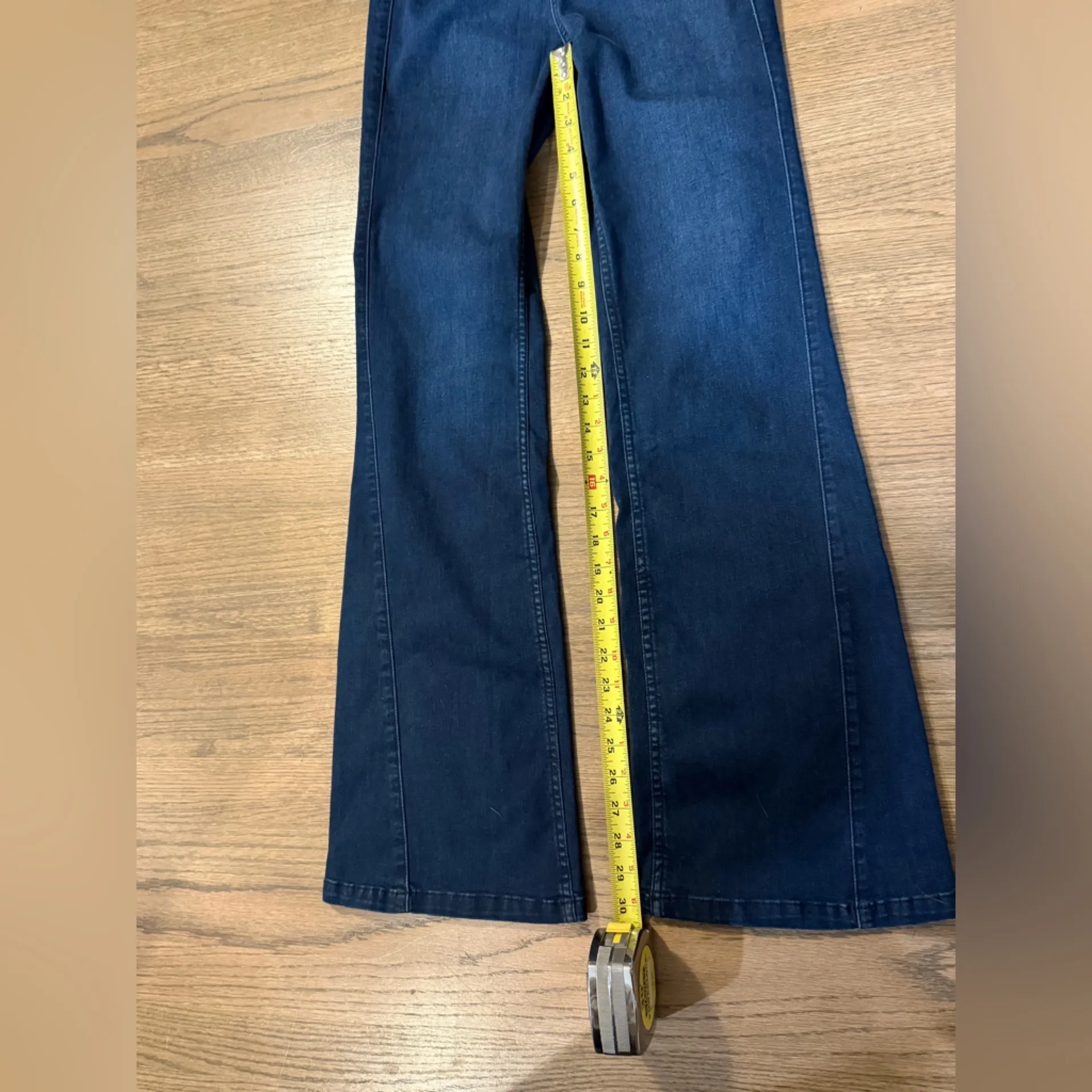 Free People Beckett Denim Strapless  Jumpsuit in the Color Midnight- Size 26 - Image 8