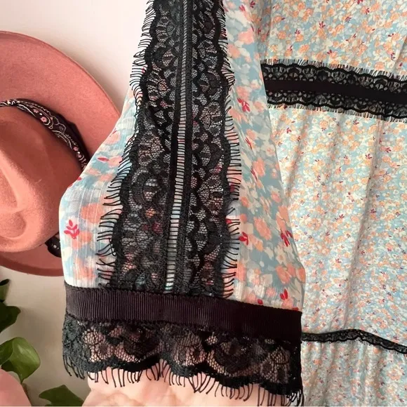 JUICY COUTURE Black Label Floral Maxi Dress‎ Ruffle tiered SIZE 10 fairy grunge - Image 3