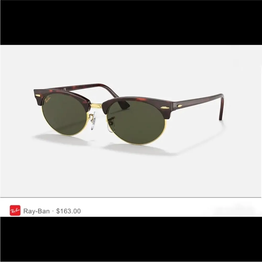 Ray-ban vintage club master oval green lens tortoise sunglasses - Image 3
