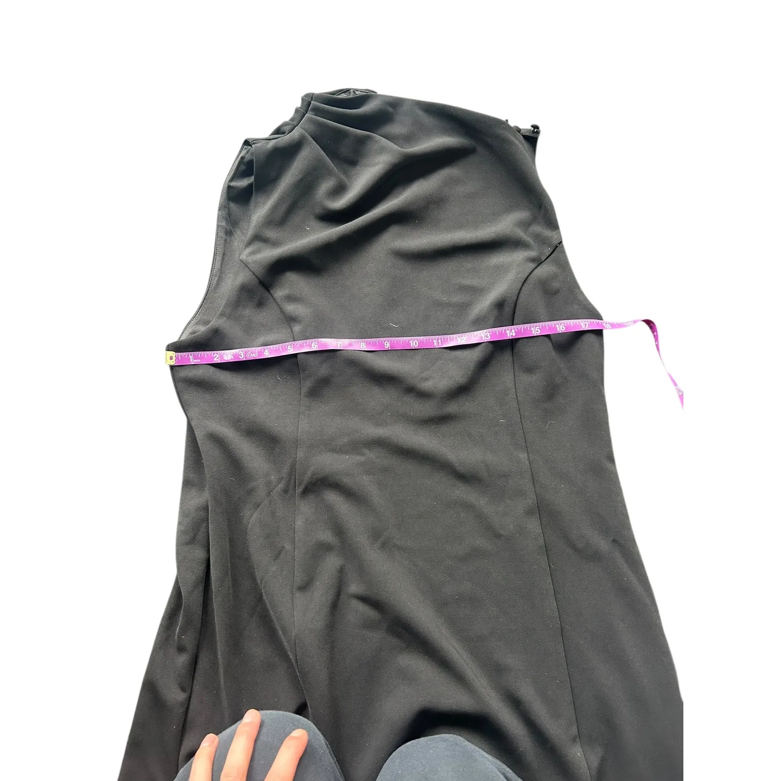 MESHKI The Taylor Draped Crepe Maxi Dress Black High Neck Formal Size 3XL - Image 9