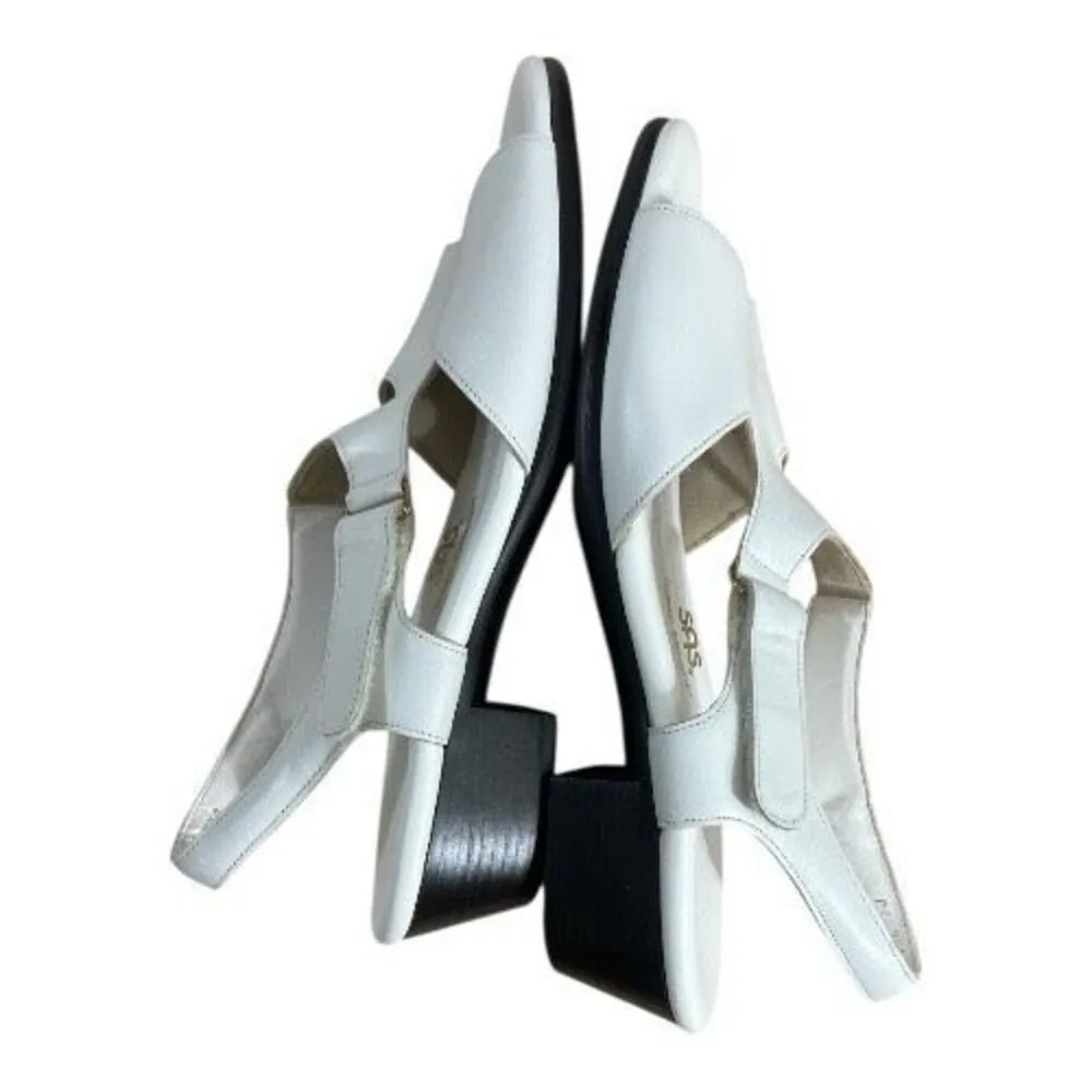 SAS Suntimer Heel Strap Sandal Size 12 N Summer Shoes Flats White Black Sole - Image 6