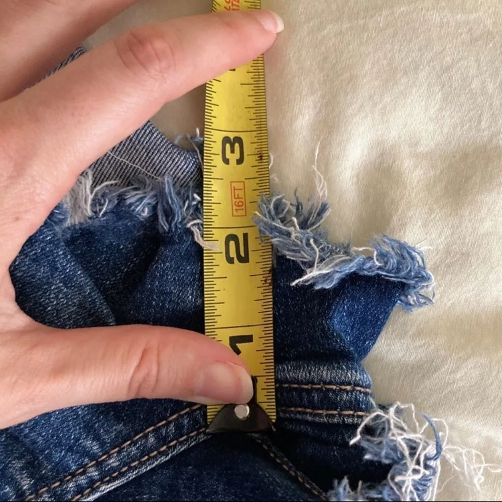 American Eagle High V-Rise Shortie Jean Shorts Next Level Stretch Size 6 Pockets - Image 10