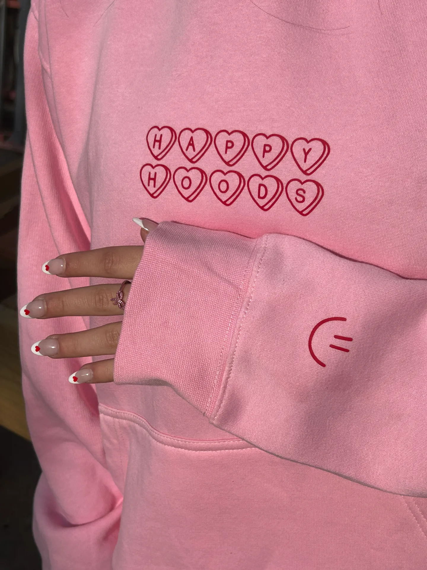 pink hoodie Size L - Image 2