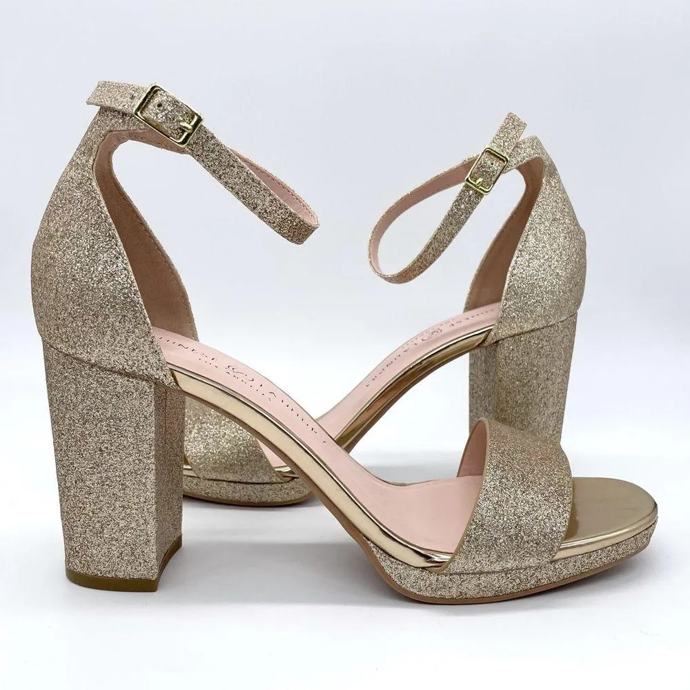 Chinese Laundry CL Gold Glitter Block Heel Sandals - Image 10