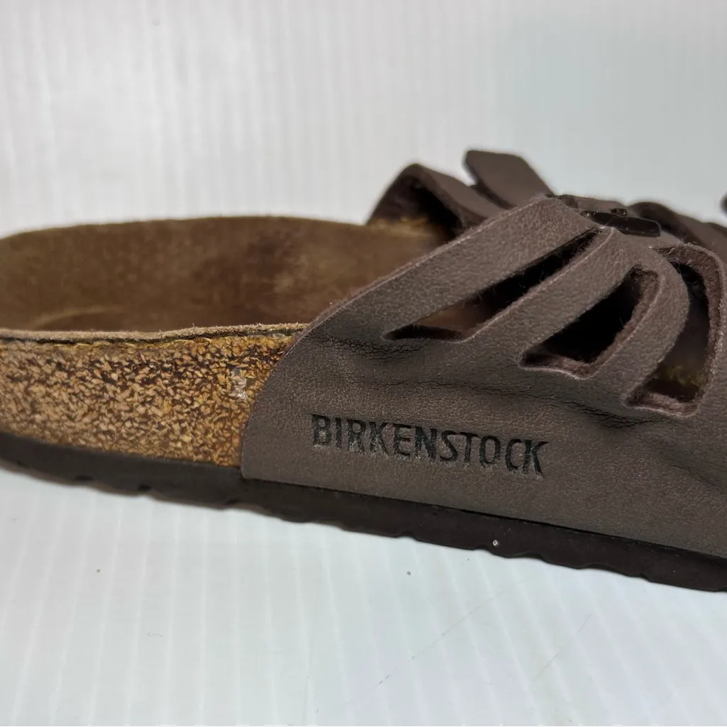 Birkenstock brown suede slide sandals women size 39 EU / US 8-8.5 - Image 4