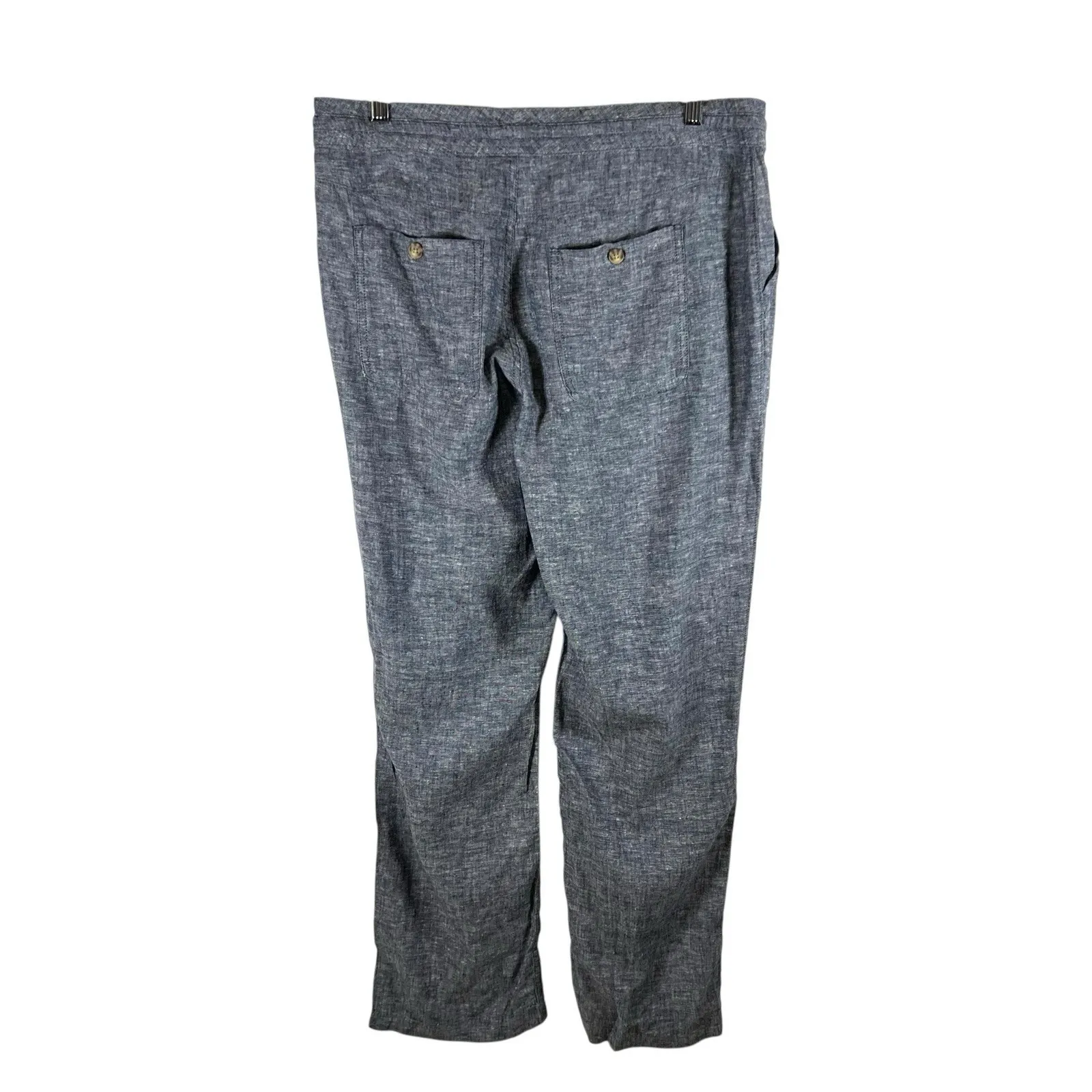 Duluth Trading Women Hemp Organic Cotton Pants Size 14 Blue Pull On Drawstring - Image 2