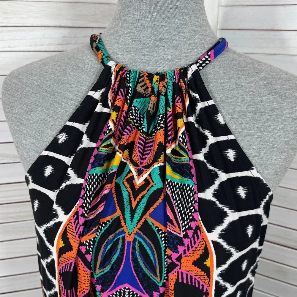 Trina Turk X INC Tribal Print Tassel Hem‎ Halter Dress Multicolor Medium - Image 7