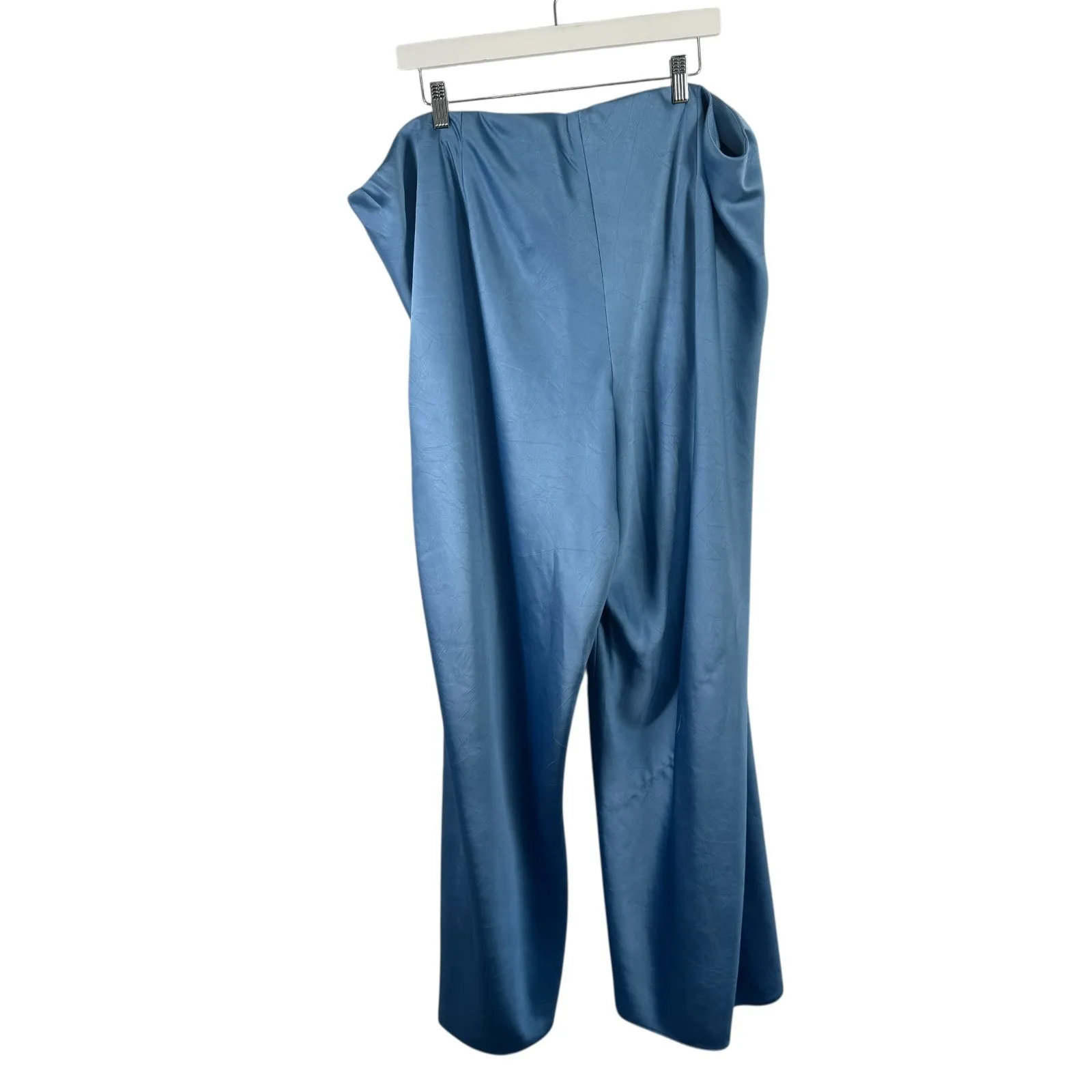 Vince Satin Bias Wide Leg Pants Palisade Blue Pull On Career Office Womens 3x - Image 5