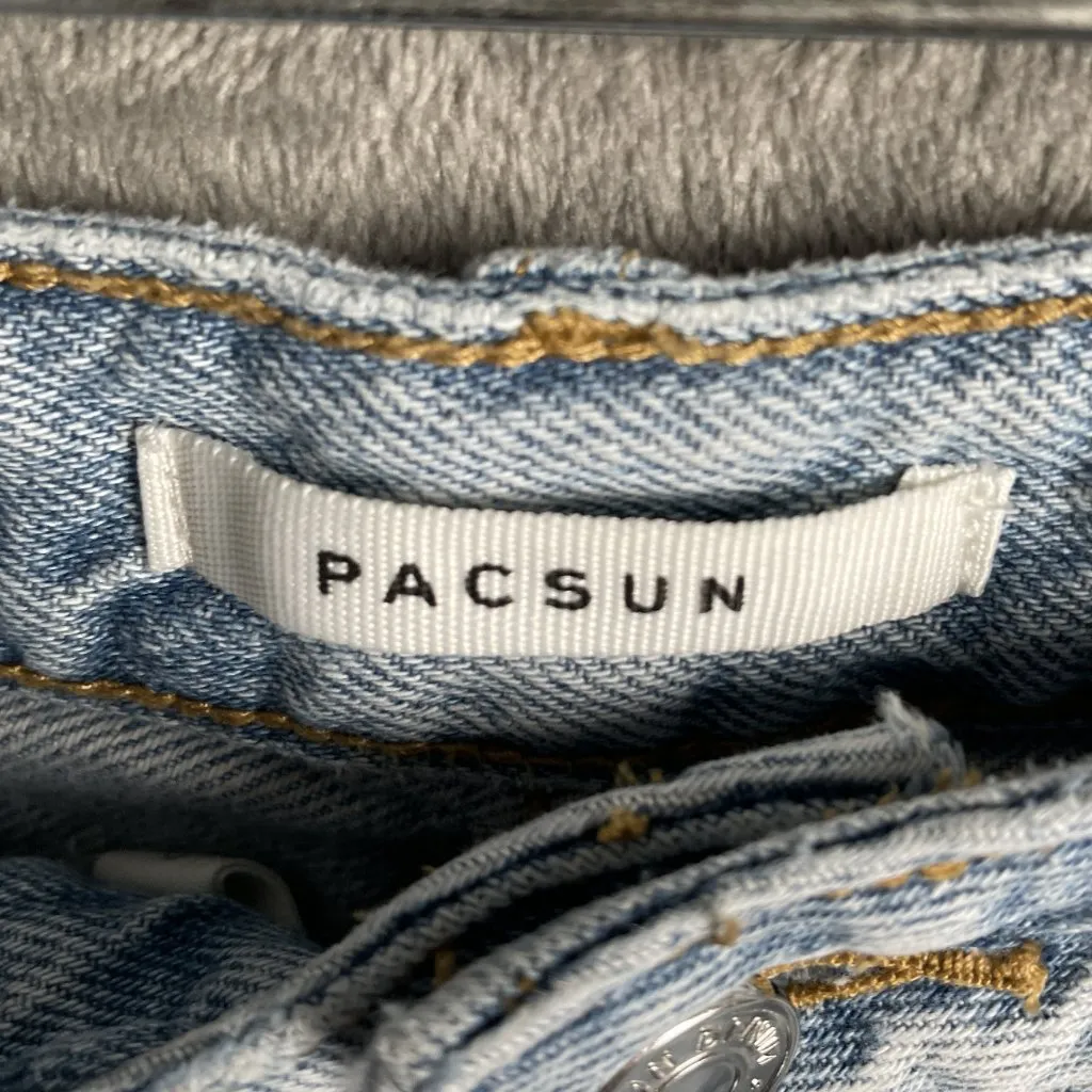 Pacsun 90’s Boyfriend Denim Ripped Jeans Womens Size 27 Light Wash Blue Grunge - Image 3