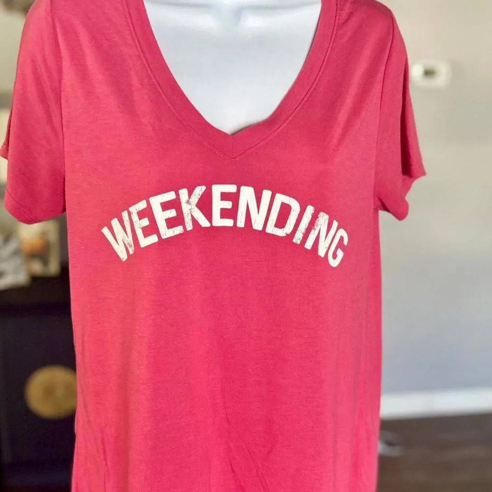 Modern Lux “Weekending” Pink Tee for Women - Image 2