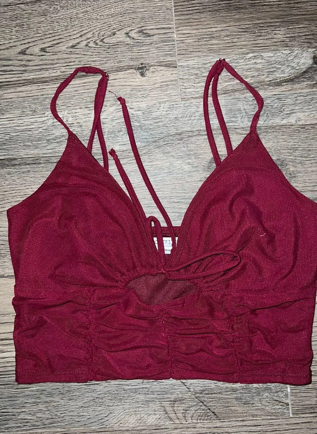 Burgundy Tie Tank Top - Image 2