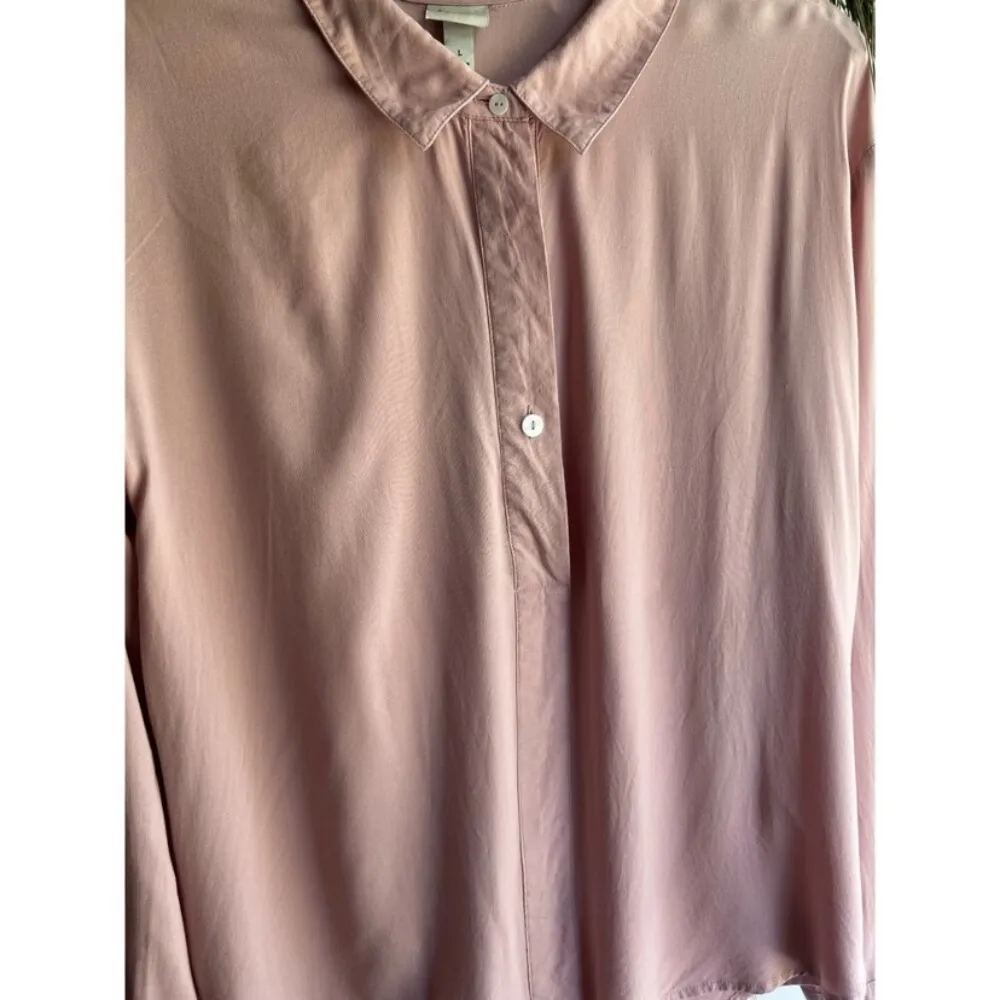 A New Day Hi-low Pink/Blush/Mauve Long Sleeve Button Up Blouse/Top/Shirt Size L - Image 5